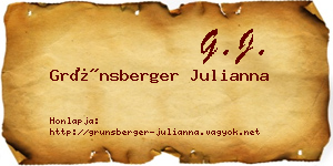 Grünsberger Julianna névjegykártya
